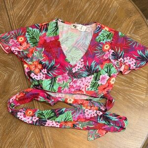 Show me your Mumu Vibrant Floral Wrap Blouse
